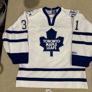 CCM Toronto Maple Leafs White Jersey with Blue Stripes